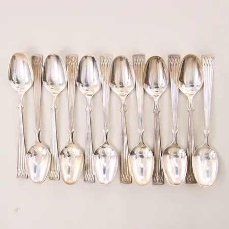 Kaffeskedar 12st, modell Arvsilver, längd 11,4cm, silver 830/1000 Vikt: 115 g