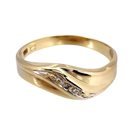 Ring, 18K guld, Diamant 0,001ct, Guld Carlsén Ab (CCC), Ø18¼ mm, bredd 2,3 - 6 mm Vikt: 1,8 g