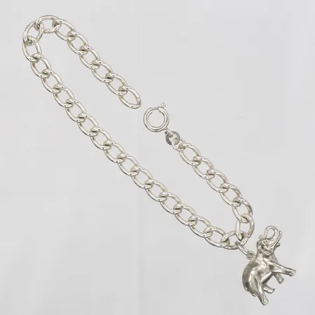 Armband, Pansar, med berlock, längd 18,5cm, bredd 5mm, slitage, 835/1000 silver. Vikt: 17,2 g