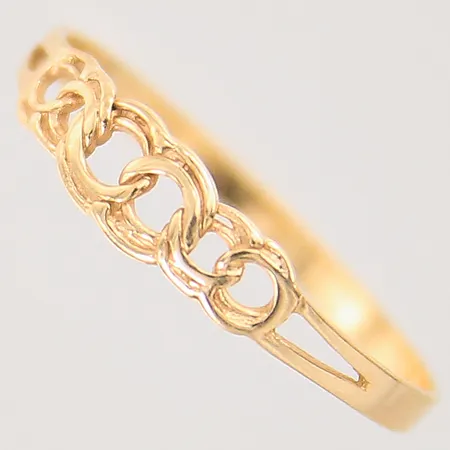 Ring Bismarck, stl: 19½, bredd: 1,8-4,6mm, något skev, 18K Vikt: 1,1 g