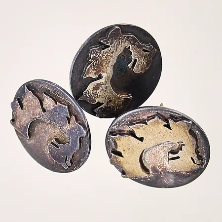 Pins 3st, Ø20mm, saknar stoppers, silver 925/1000 Vikt: 14,7 g