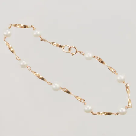 Armband, pärlor, 18,5cm, bredd:2-5mm, 18K 3,6g.