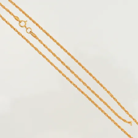 Halskedja cordell, 41cm bredd 1,5mm, trasig av, 21K 1,4g Vikt: 1,4 g