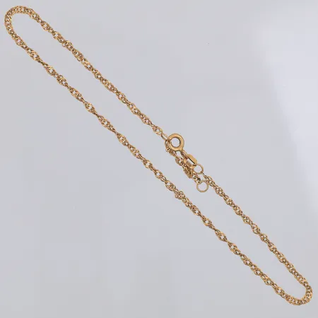 Vristlänk, Singapore, 24/26cm, bredd 2mm, Guldynd, 18K Vikt: 2,1 g