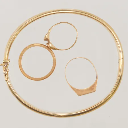 Diverse guld, defekt/gravyr, 18K 21,1g.