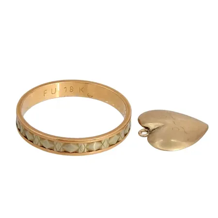 Diverse smycken, 14K guld - vikt 0,9g, 18K guld - vikt 3,3g, defekter, gravyrer