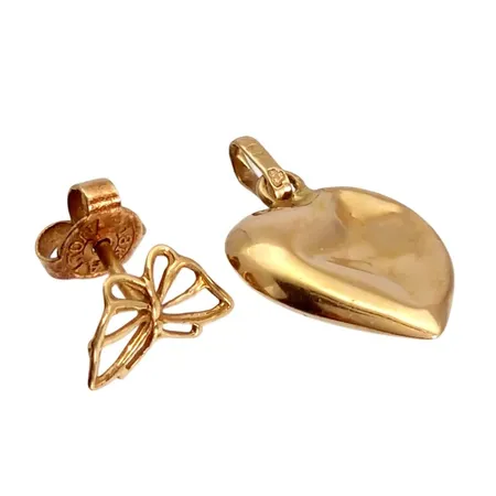 Hänge, enkelt örhänge, defekter, 18K guld,  Vikt: 1,2 g