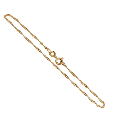 Armband Singapore, 18K guld, tillverkarstämpel OSAB, längd 18,5 cm, bredd 1,3 mm, fint skick Vikt: 1,1 g