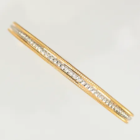 Armring tvåfärgad, omkrets 20cm, bredd 5mm, ojämn, 21K Vikt: 10,9 g