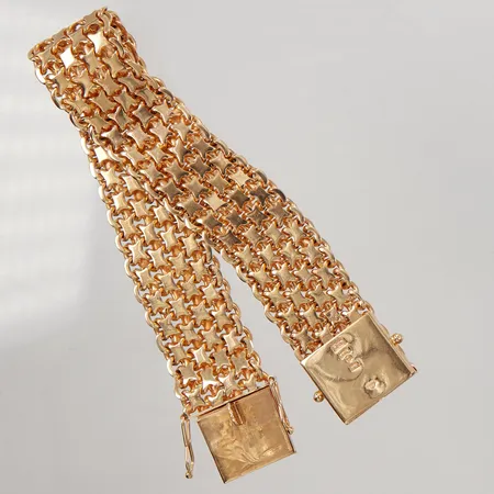 Armband X-länk, 18,5cm, bredd 17,8mm, Ädelsmycken AB år 1963, 18K,  Vikt: 61,5 g