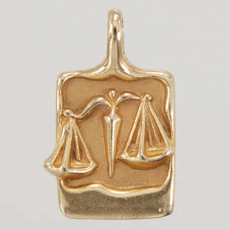 Hänge, stjärntecken Vågen, längd 30mm, bredd 19mm, 14K, Vikt: 7,5 g