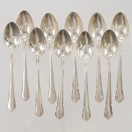 10 Kaffeskedar, 11cm, monogramgravyr "A", 830/1000 Silver 98,8g.