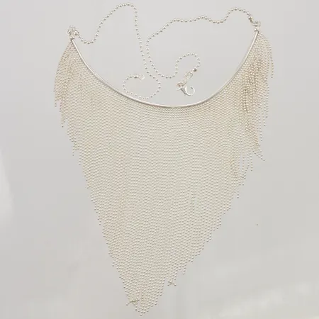 Collier ca 42cm, halvstel, Silver S925/1000, 38,1g.