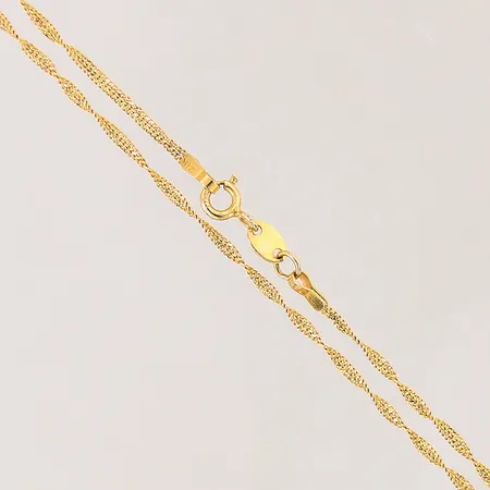 Kedja Singapore, längd: 43,5cm, bredd: 1,6mm, skev, 21K Vikt: 3,2 g