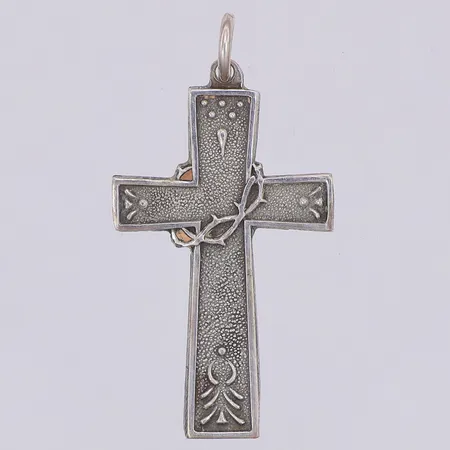 Hänge, kors med törnekrona, 35mm, Lagerströms, 830/1000 silver Vikt: 3,6 g