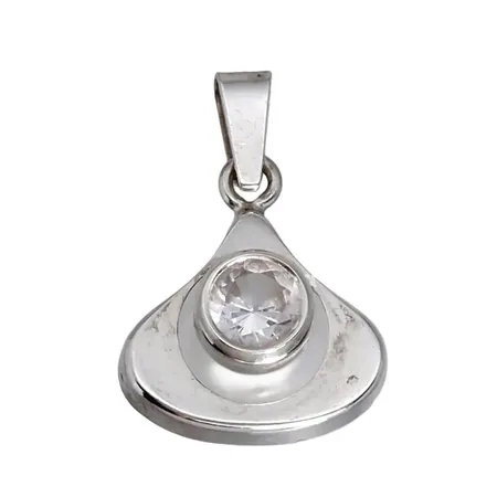 Retro Hänge Finland, KULTASEPPA SALOVAARA, silver 925/1000, Bergkristall, längd inkl. ögla 20 mm, bredd 13,5 mm, sten utan anmärkning  Vikt: 1 g