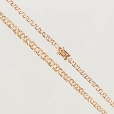 Collier, Bismarck, 42cm, bredd:3-5mm, 18K 7,8g.