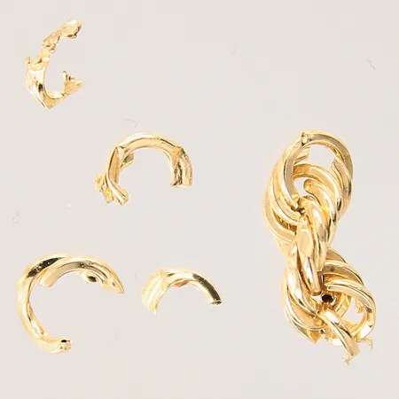 Länkdelar 5st, defekt, ostämplade, 18K Vikt: 0,3 g