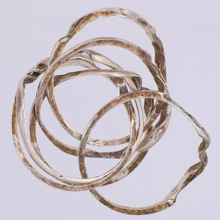 Pusselring, 6 ringar, ej ihopsatt, stl ca 20, 925/1000 silver Vikt: 8,3 g