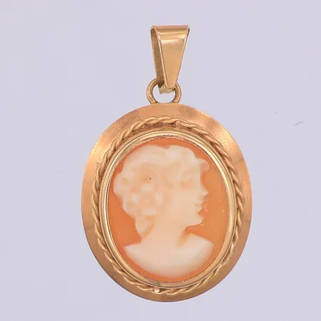 Hänge, camé, 21mm, Haparanda, 18K Vikt: 1,1 g