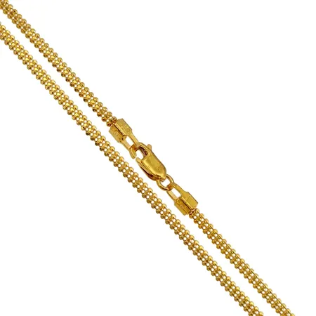 Halskedja, 21K guld, längd 60,0 cm, bredd 2 mm, tjocklek 2 mm, fint skick Vikt: 11,6 g