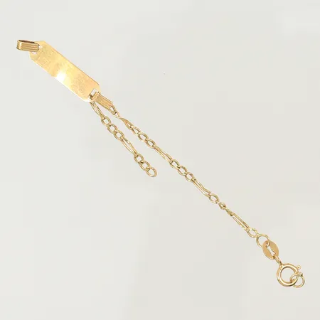 Armlänk figaro med platta, 12cm bredd 2-5mm, graverad & trasig/av, 18K  Vikt: 0,8 g