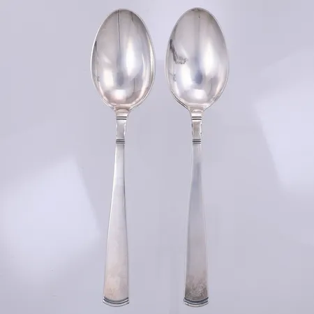 2 Bordsskedar, modell Rosenholm,18cm, GAB år 1968/74, 830/1000 silver Vikt: 82,9 g