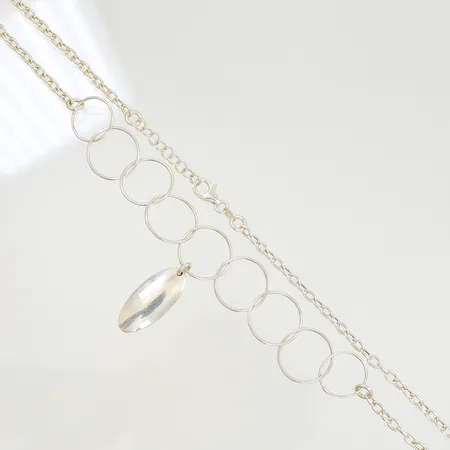 Halscollier, längd ca, 45,5cm, bredd, 3-40mm (repigt) 925/1000-Silver, 9g 