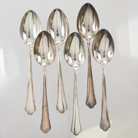 6 Skedar, 18cm, GAB, 830/1000 Silver 206,0g.