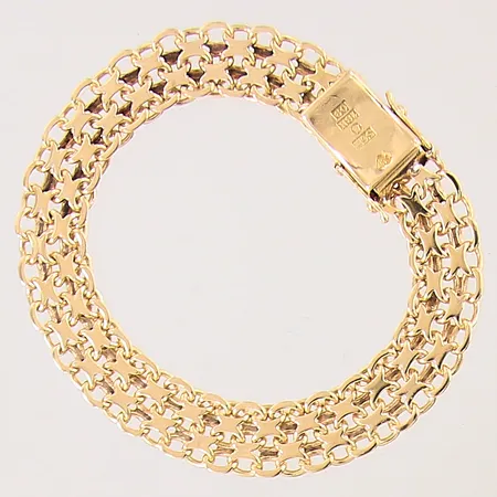 Armband X-länk, längd 17cm, bredd 9mm, 18K  Vikt: 16,5 g