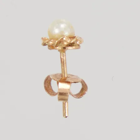 Udda örhänge med pärla, Ø6,5mm, stift, Vikt: 0,7 g