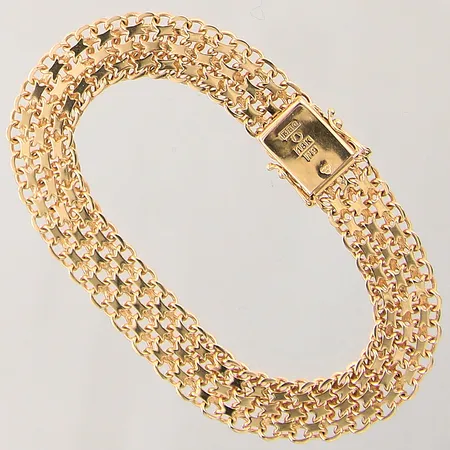 Armband X-länk, längd: 19cm, bredd: 9,8mm, 18K  Vikt: 16 g