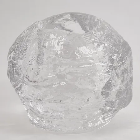 Ljuslykta, Snöboll, Kosta Boda, formgivare Ann Wolff, Ø9cm, höjd 7,5cm, klarglas, etikett saknas, Skickas med paket.