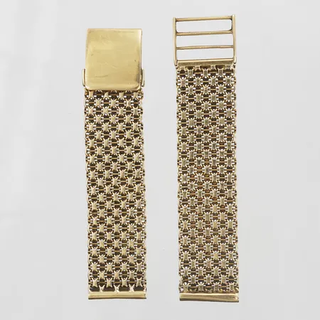 Klockarmband, X-länk med stav, 16cm, bredd 18mm, 18K Vikt: 29,2 g