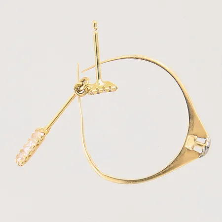 Guldsmycken med vita stenar samt diamant, udda, defekta, 18K  Vikt: 1,2 g
