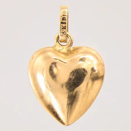 Hänge, hjärta, 15X10,8mm, bucklig, 18K Vikt: 0,6 g