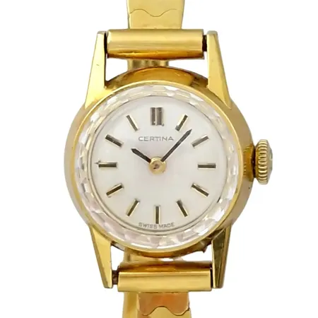 Damur Certina, 18K guld, Ø17 mm, manuell, länk I 18K guld, bruttovikt 21,4g Vikt: 21,4 g