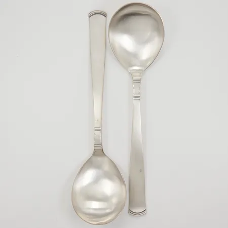Ett par Serveringsskedar, modell Rosenholm, 21cm, GAB år 1985, 830/1000 silver,  Vikt: 132,8 g
