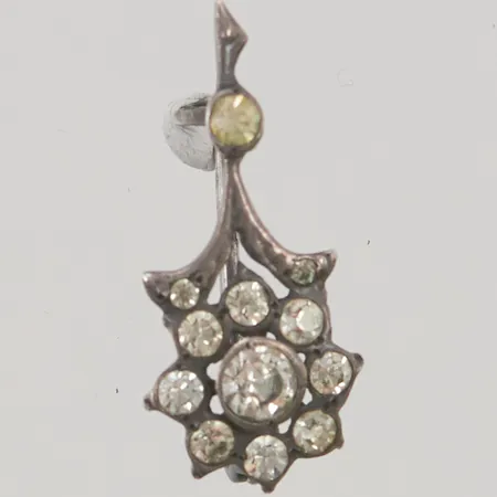 Brosch, 25mm, vita stenar, 830/1000 Silver 1,7g.