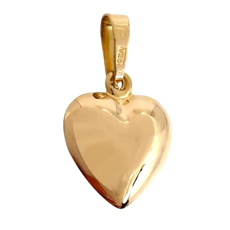 Hänge Hjärta, 18K guld, slät modell, Guldfynd (GHA), längd inkl. ögla 17 mm, bredd 10 mm, tjocklek 3 mm, fint skick Vikt: 0,5 g