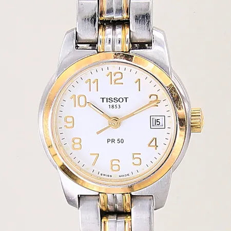 Damur Tissot PR 50, stål, quartz, ref-nr: J326/426, serie-nr: QKO-BG-11561, safirglas, Ø24mm, datum, stållänk, repig, inga tillbehör