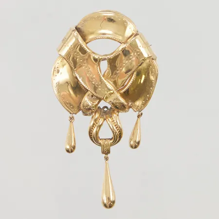 Brosch, 67mm, lagad, 18K 7,6g.