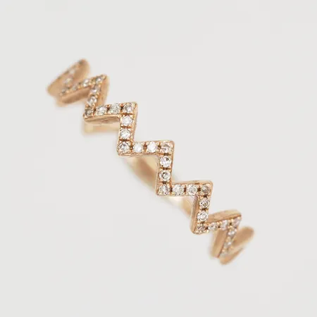 Ring med diamanter 37 x ca. 0,005ct, stl: 16½, bredd: 4mm, Shy Creation, 14K guld. Vikt: 1,3 g