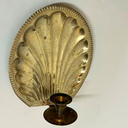 Vägglampett för ljus, höjd 20cm, mässing