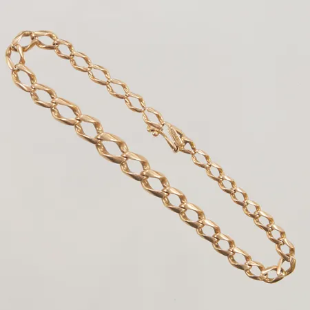 Armband, doserad pansar, 21cm, bredd:4-8mm, slitna länkar, 18K 16,4g.