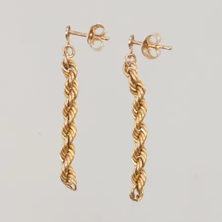 Örhängen ett par, Cordell. 3,5cm, bredd:3,3mm, 14K 1,1g.