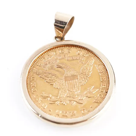 Hänge/mynt, Ø29,5mm, mynt 21k, hänge 14k Vikt: 22 g