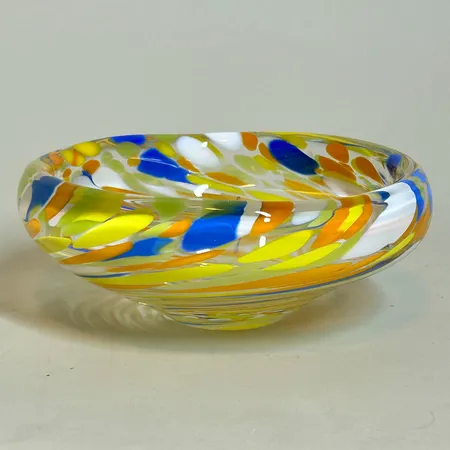 Skål, flerfärgad, Ø 16,5cm, höjd ca6,5cm, Bergdala glasbruk