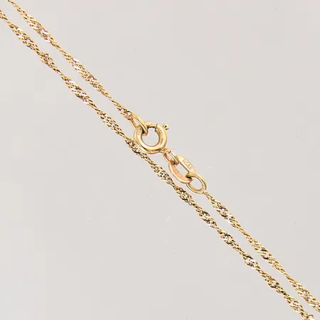 Collier Singapore, längd 38,5cm, bredd 1mm, GFAB, 18K Vikt: 1,7 g