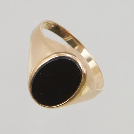 Klackring, Ø19¾, bredd:15mm, onyx, 18K 3,9g.